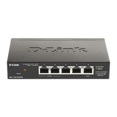 D-Link | 5-Port Gigabit PoE Smart Managed Switch and PoE Extender | DGS-1100-05PDV2 | Web managed | Desktop | 1 Gbps (RJ-45) por